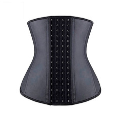 Cross-border waist trainer 9-bone light surface latex 4-row buckle shaping garment rubber abdominal exercise waist belt