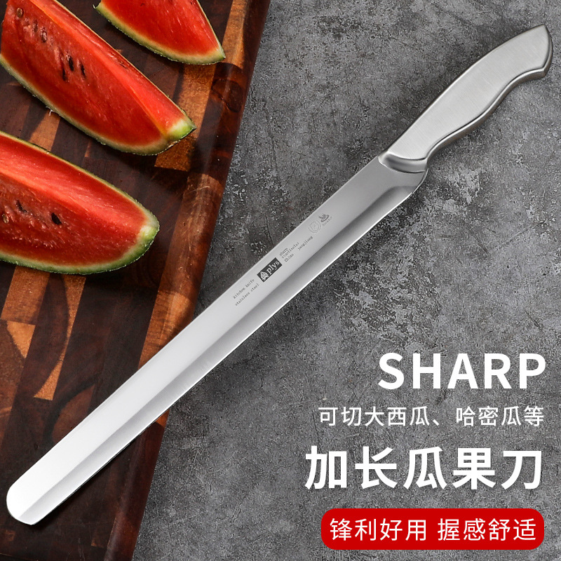 Cuchillo de frutas doméstico grande extensión cortar herramientas de sandía cuchillo de frutas tienda de frutas cuchillo comercial de sandía de acero inoxidable