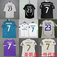 1718 Реал Мадрид Джерси Ретро трансграничный Ronaldo7 № C Robekham Кака с длинным рукавом Красный дьявол 0708