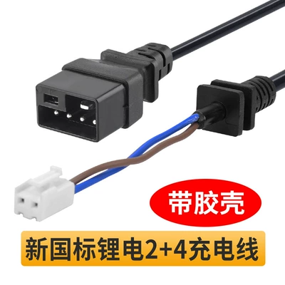 New national standard 2 4 lithium battery charger power output buckle plug dedicated 9 9 electric car pure copper (Other Electric Vehicle Accessories) - new-national-standard-lithium-battery-24-075-square-meters-08m-plastic-shell