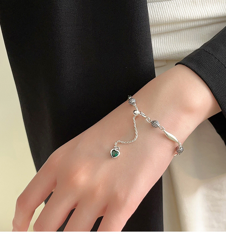 Linglang Sterling 925 Silver Bracelet for Women Girls Dainty Trendy Stackable Bracelet Vintage Jewelry Gifts