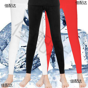 Men's long johns ice silk cotton modal summer season thin stretch ultra-thin slim breathable leggings black single piece