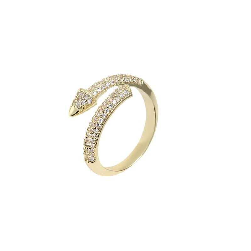 Arrow, one size zirconium, ring, universal accessory, European style, for import, wholesale