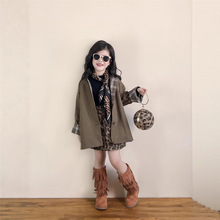 童装韩版女童外套2025秋季新款薄款夹克休闲防风中长款风衣外套潮