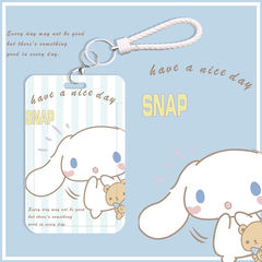 Cute cinnamon dog girl campus bus subway card holder work ID with lanyard badge student Yangchengtong