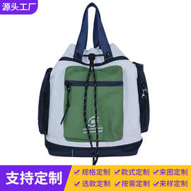街头潮流双层多功能双肩包可拆卸两用背包杜邦纸撞色单肩斜挎背包