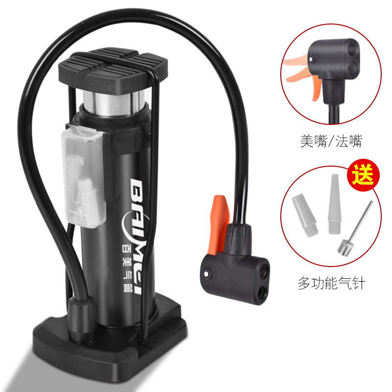 Aluminum anti-slip foot pump for home use, direct supply from Baimei, high-pressure, new type, equipped with a pressure gauge