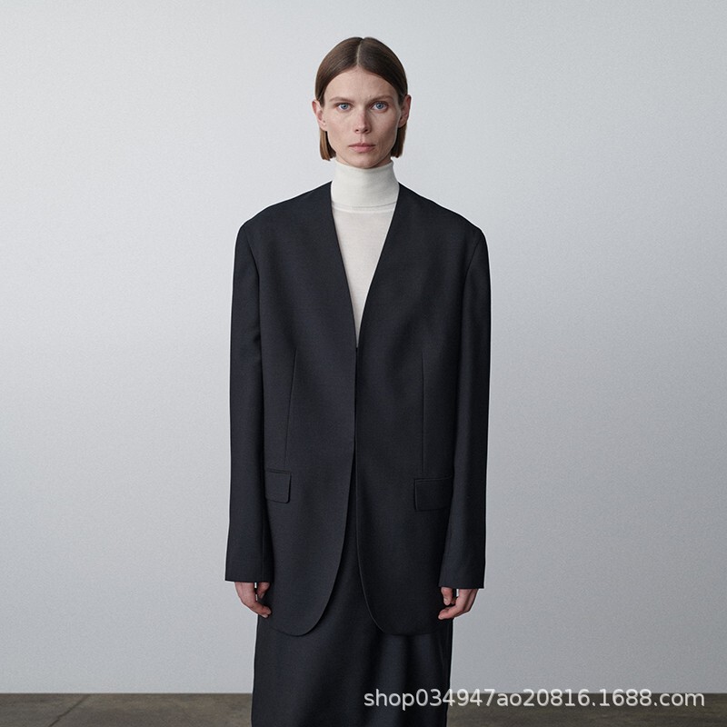 Th~ Row Wool Blend Classic Top 2025 Spring & Fall New Mohair Normcore Fashion Fie Suit Jacket