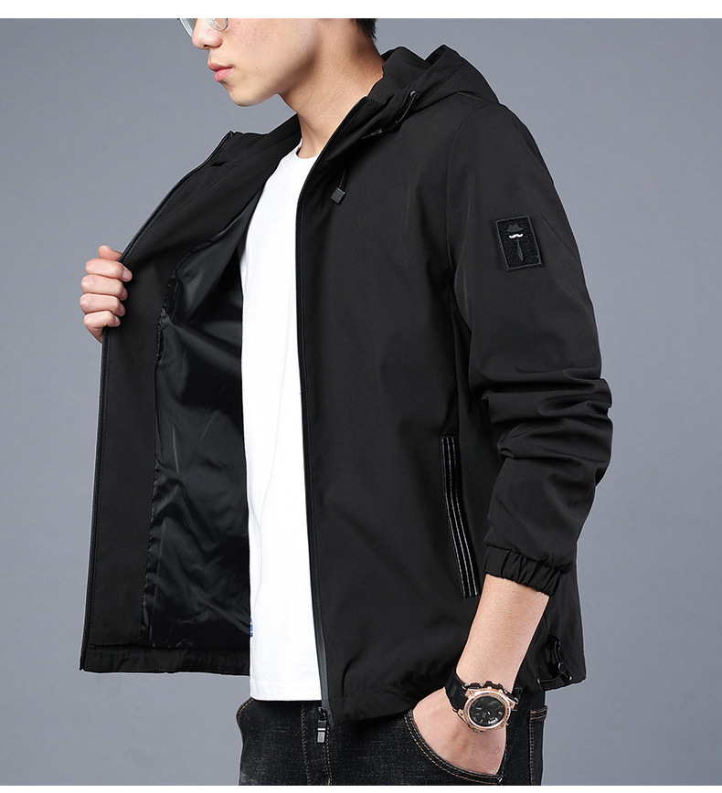 490g Weight Jacket Outerwear Type Long Sleeve Sleeve Length Zipper Placket Type Polyester Fabric Type Regular Top Length Casual Occasion Collarless Neckline Regular Fit Fit Type Solid Color Pattern Spring, Autumn Season Men's Gender Casual Style Men's Solid Color Casual Collarless Long Sleeve Regular Fit Men's Outwear 4