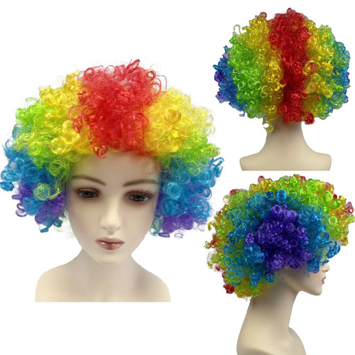 Men's Short Wig with Cartoon Design for Cosplay Performances and Party Events—Short, Curly Style