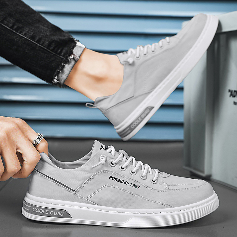 Tenis de Lona Sin Cordones para Hombre Transpirable con Suela de Caucho para Trabajo