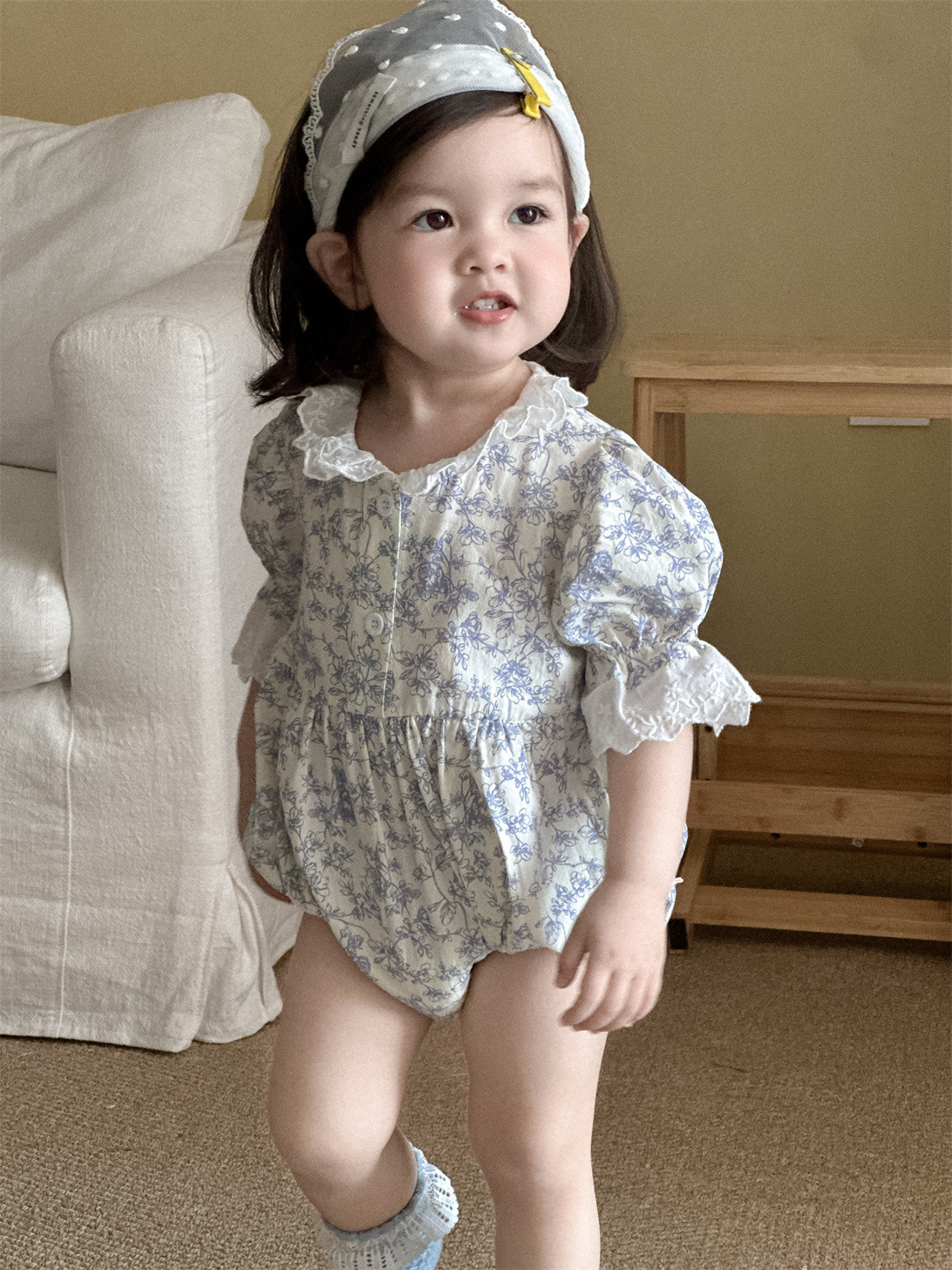 Ropa de verano con bolso floral de encaje para bebés, ropa fina para niños coreanos 2025, ropa de verano para bebés, mameleros para niñas image 6