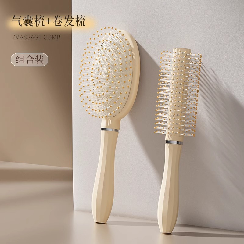 ふわふわ頭蓋ガスバッグマッサージヘアコーム、広歯子供用コーム、学生寮専用女性用家庭用カーリングエアクッションコーム|undefined