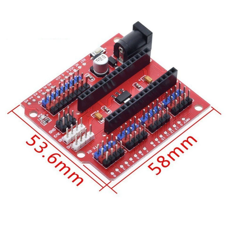 Совместимая с UNO/NANO многократная расширительная плата, вынос питания I2C и штекер DC