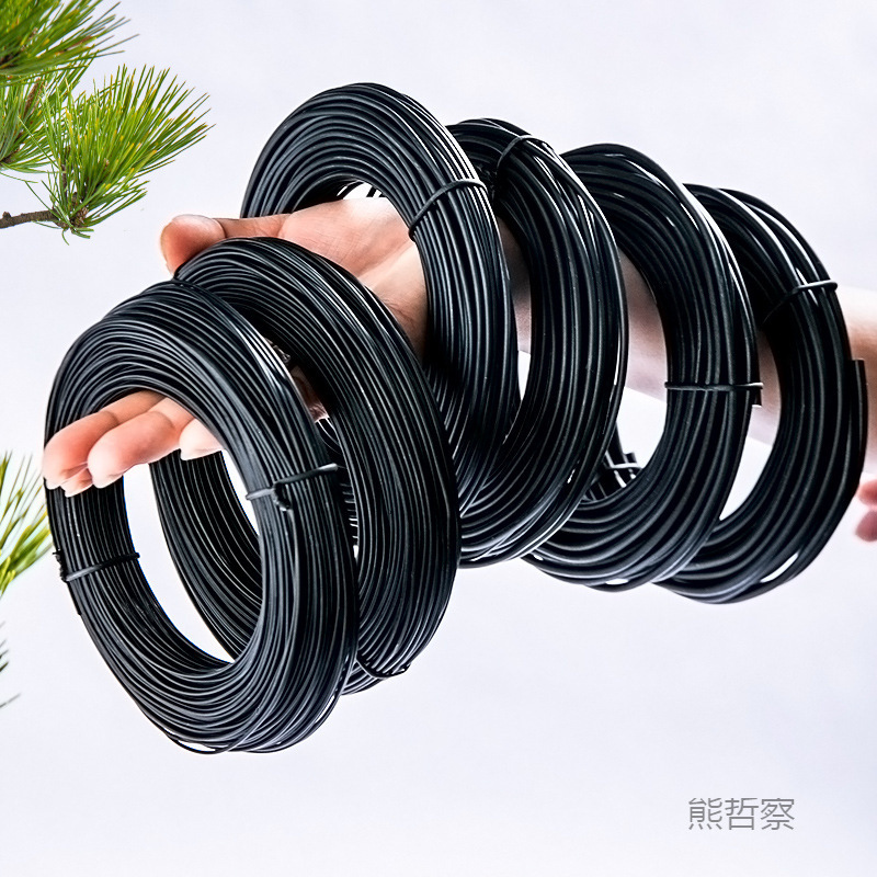 蟠扎定型用盘扎丝软铝丝线盆景铝线造型制作专用黑吕铁丝园艺