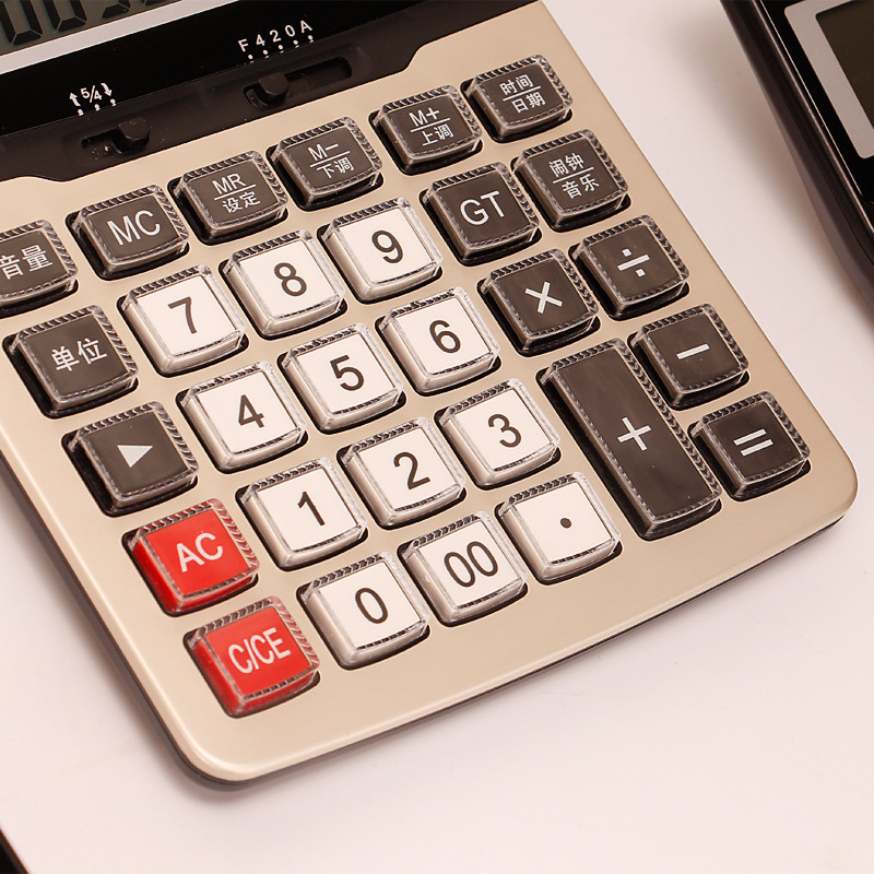 Kangbai Audio Electronic Calculator Large Screen Real Person Voices Multifunctional Financial Office General Simple and Portable 4