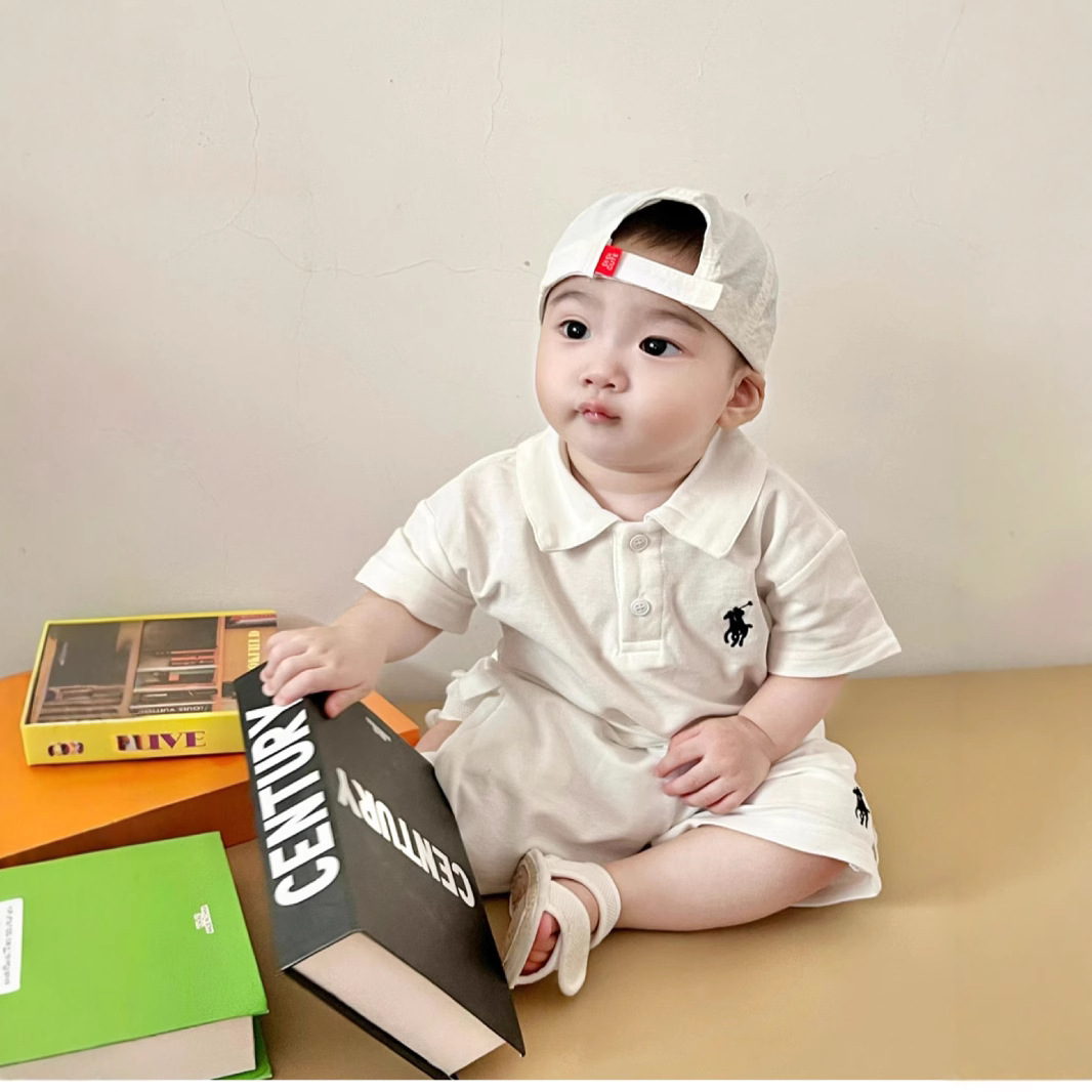Baby Summer thin suit boys baby Summer clothes children's fashion short-sleeved polo shirt T-shirt shorts Western style Two