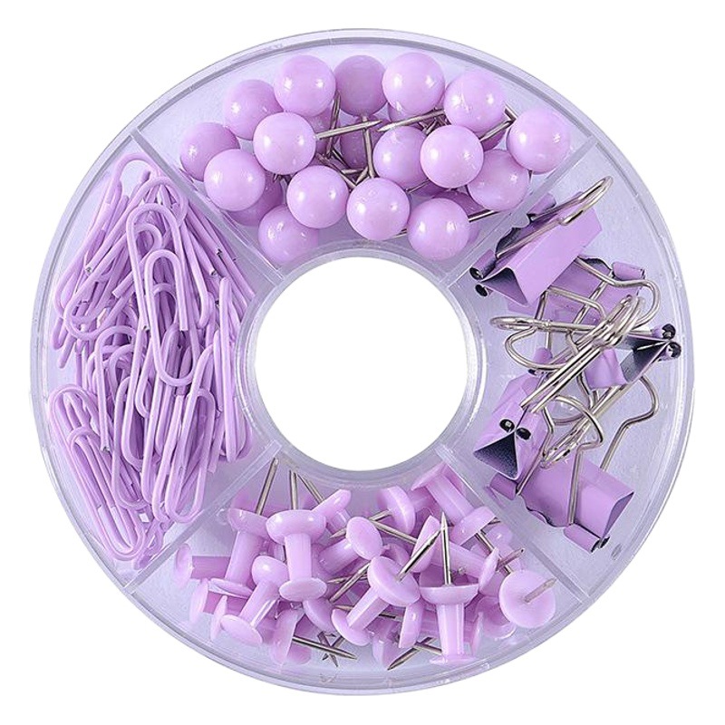 Set de Clips y Chinchetas de Oficina de Plástico para Oficina