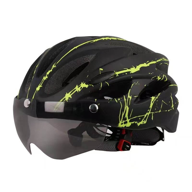 工場卸売自転車マウンテンバイクロードバイク新しいサイクリングヘルメット磁気ゴーグル一体成型ヘルメットテールライト|undefined