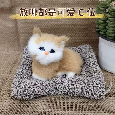 Cat Bamboo Charcoal Sitting Cat: Aktiv kömürlü qoxu uducular - earthy-little-crooked-cat-length-16cm-height-14cm