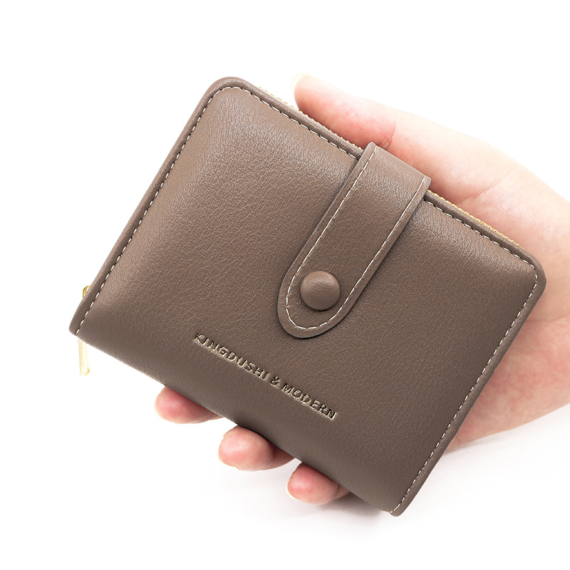Nueva cartera transfronteriza de las mujeres simple cremallera corta cartera de la muchacha bolsa de cremallera monedero pequeña cartera fresca