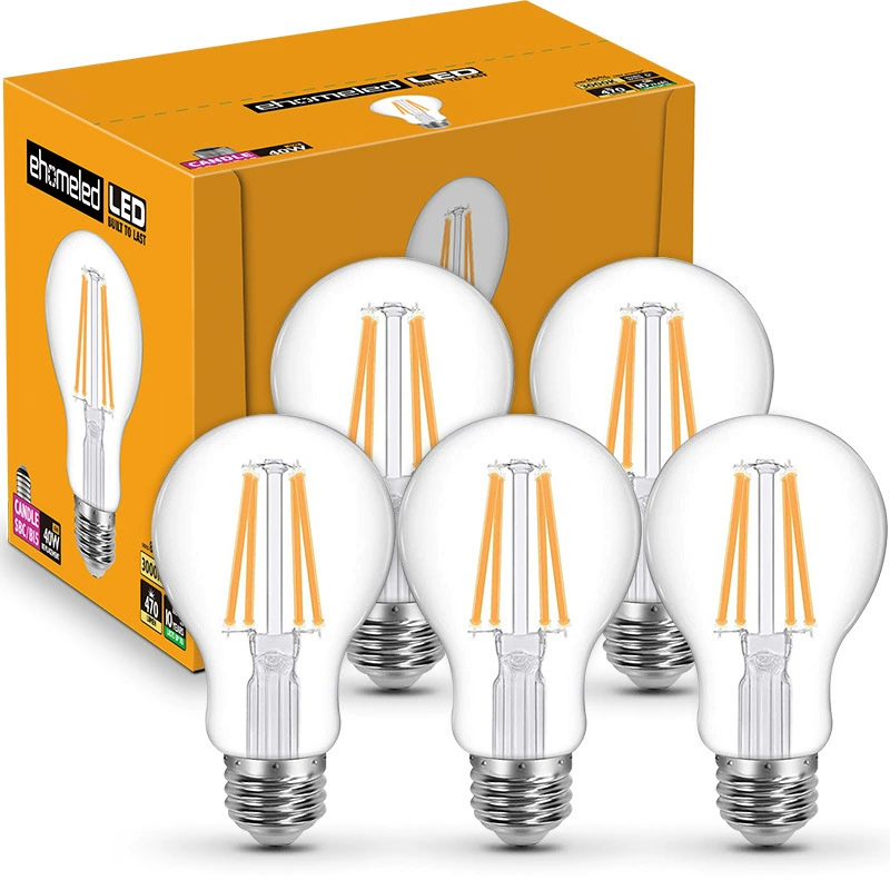 LED transparent glass retro energy-saving lamp, bulb, (Cross-border trading), with screw socket, American style