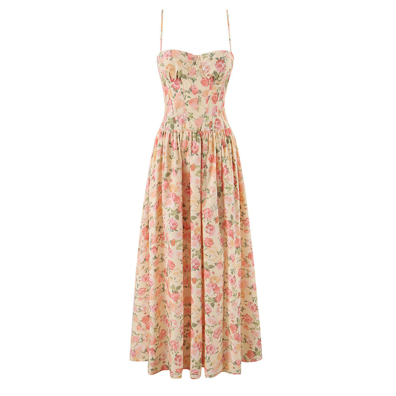 Taop&Za Women's Clothing 2026 Summer New Style French Romantic Pastoral Style Atmospheric Printed Long Sun Dress
