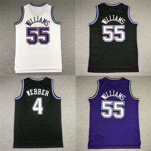 Kings jersey Kings 55# Williams 4# Weber embroidered basketball suit Kings jersey