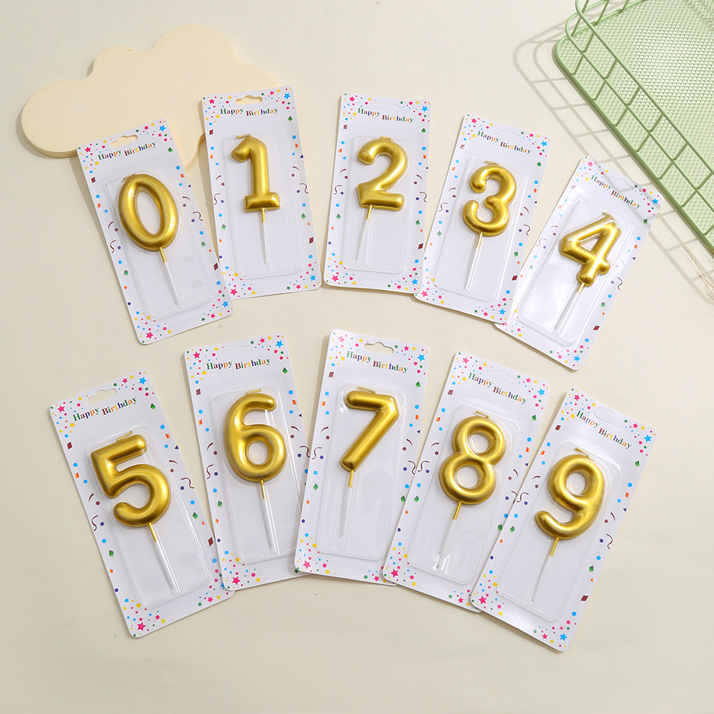 Tuhao oro vela digital de cumpleaños fiesta de aniversario pastel de decoración ins ins vela de cumpleaños creativa al por mayor