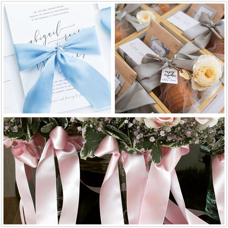 Transfronterizo europeo y americano de doble cara cinta de poliéster mate flor caja de regalo embalaje accesorios para el cabello arco material 2 yardas 20 colores