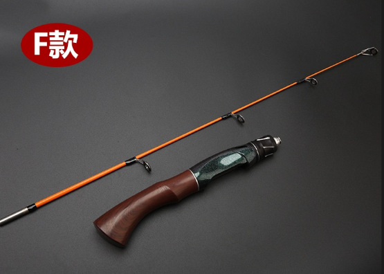 Barra de hielo, barra de pesca transfronteriza, barra de pesca portátil, mango recto 50cm, barra de pesca de invierno sólida, suave, ligeramente corta.