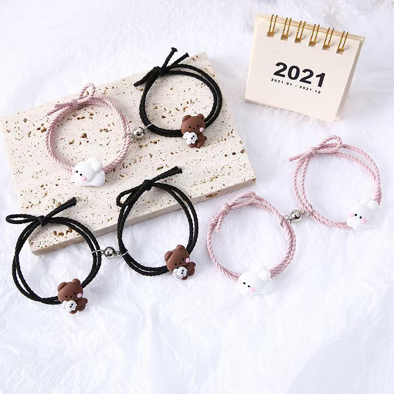 Baoxiong rabbit iron bracelet a pair of cute cartoon couples small rubber band to send boyfriend girlfriends bracelet wholesale
