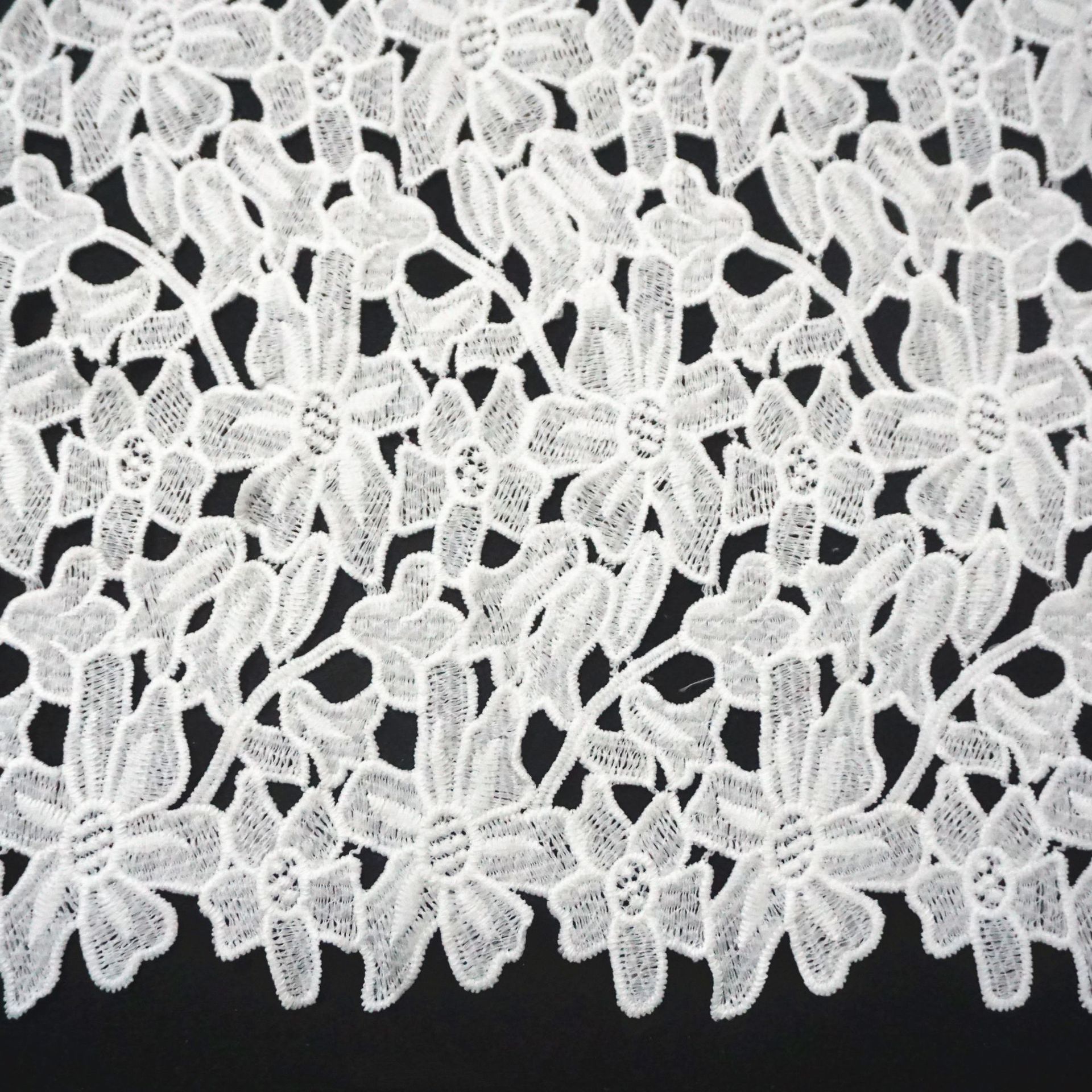 瑞艺水溶刺绣牛奶丝满副花边 婚纱礼服 网布绣花 蕾丝面料