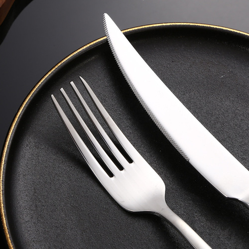 Stainless steel tableware creative star diamond restaurant hotel steak knife and fork coffee spoon cross-border Amazon gift