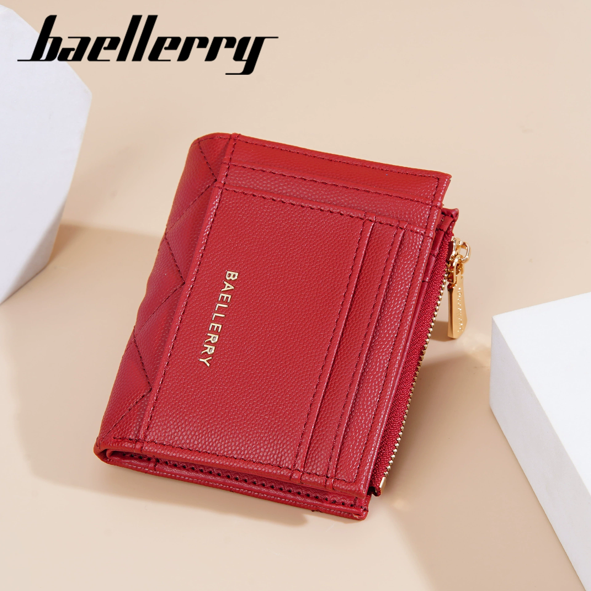 Кошелёк (Baellerry) короткий с монетницей на молнии, держатель для карт, компактный 12×9,5×2 см