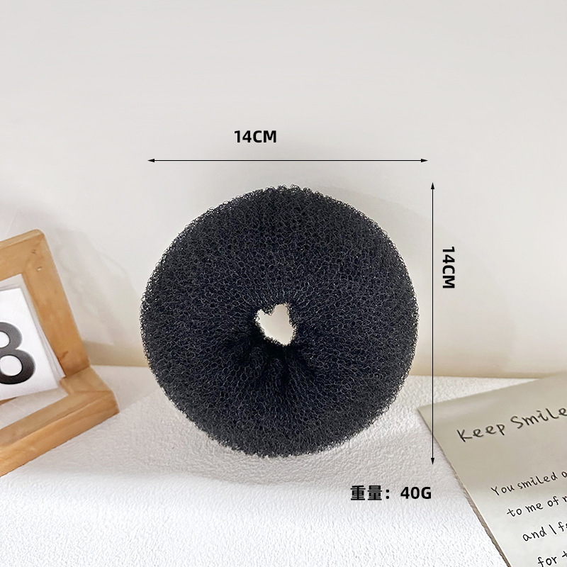 Platillo de rosquilla, mujer perezosa, lazo para el cabello con cabeza de bola esponjosa, artefacto para niños, tocado de capullo, accesorio para el cabello coreano