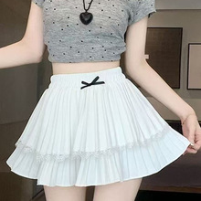 双层蛋糕裙百褶裙时尚百搭纯欲风辣妹高腰小个子半身a字蓬蓬短裙