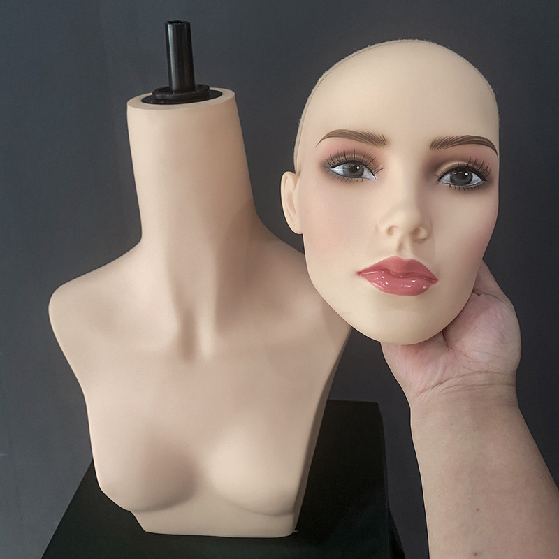 新商品欧米の白人の半身のかつらはモデルの肩の道具のモデルの頭を展示します。|undefined