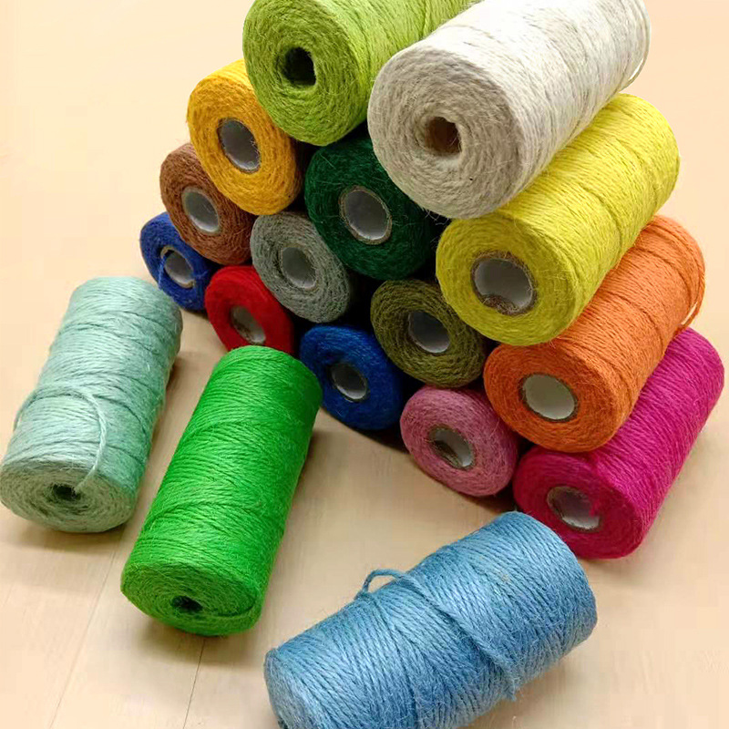 2mm麻绳 纯色线装饰包粽子麻线100米 吊旗照片墙装饰圣诞彩色麻绳