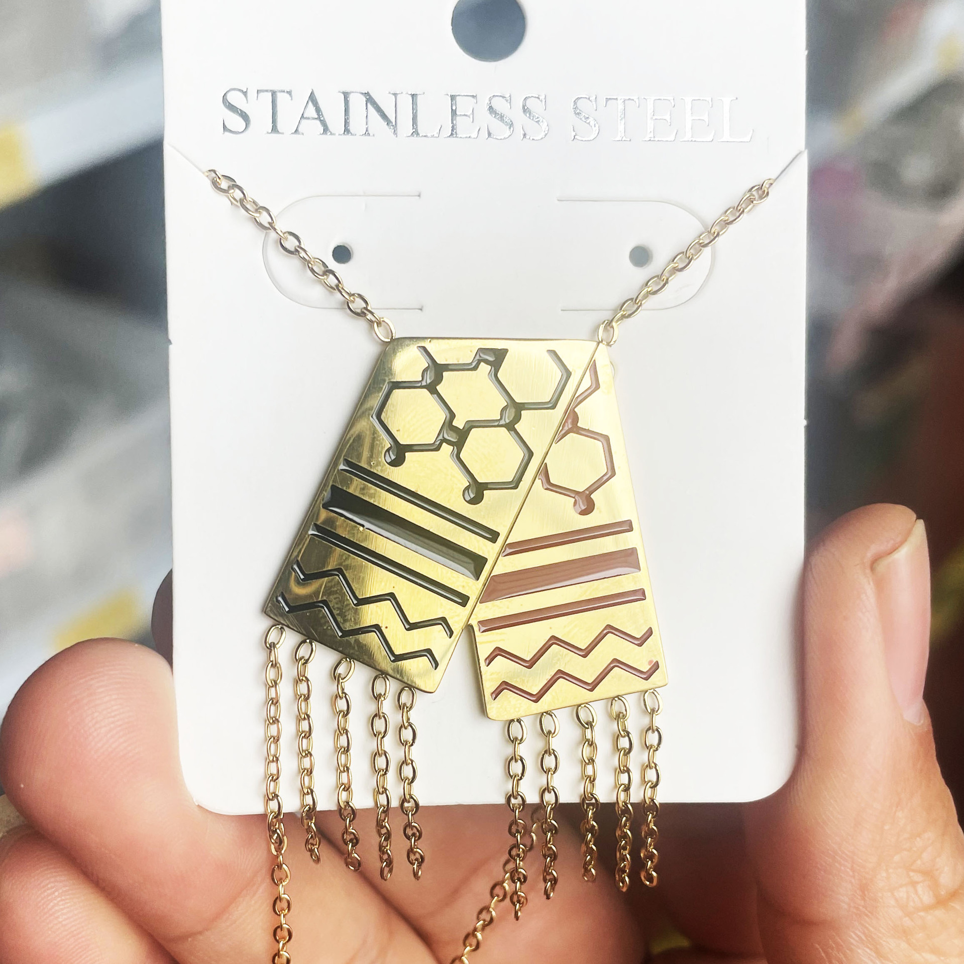 Fangtuo nuevo mapa de Israel colgante bandera colgante Palestina collar triángulo joyería acero inoxidable