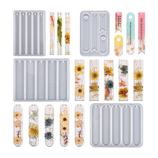 diy Crystal Drop Glue Bookmark Listing Mold Long Square Oval Triangle Tail Love Bookmark Listing Silicone Mold