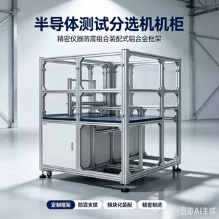 半导体测试分选机机柜定制精密仪器防震组合装配式铝合金框架--大