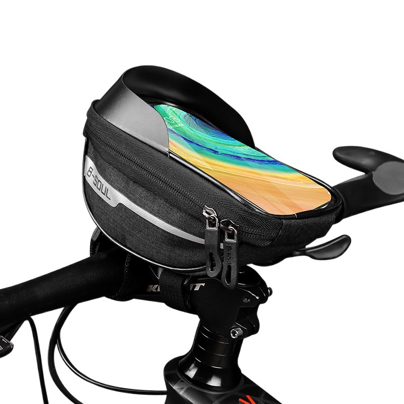 Yiquan Cross-Border Bicycle Front Frame Bag with Touch Screen Capability, 1L Large Capacity Cycling Bag, Waterproof Bicycle Bag