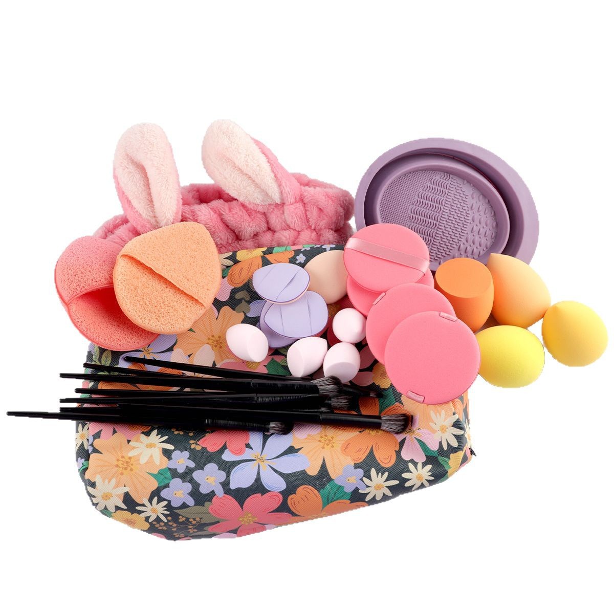 31 herramientas de maquillaje con paquetes de impresión de belleza grandes combinaciones de cabello con polvo de maquillaje cepillo de maquillaje limpio completo