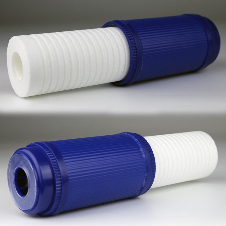 Venta al por mayor elemento de filtro de doble sección de 10 pulgadas elemento de filtro de purificador de agua compuesto multifuncional PP algodón cáscara de coco combinación de carbón activado elemento de filtro