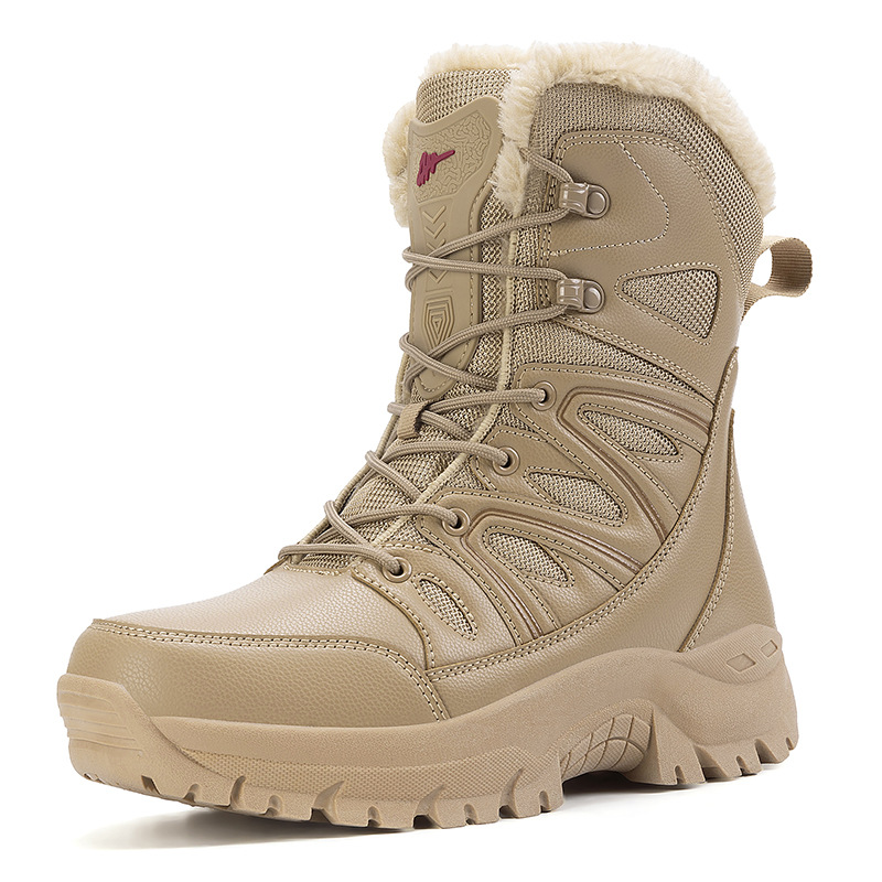 Botas de nieve de alto perfil de hombre de tamaño transfronterizo, calentamiento de invierno, zapatos de algodón gruesos, botas de nieve de montaña de hombre