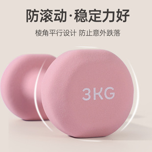 Dumbbell Women's Solid Cast Iron Fitness Chest Training Home Student Sub-Bell Male Yoga Dipping Plastic Set Small Dumbbell Cross-Border
