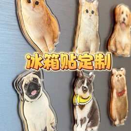 新款磁吸冰箱贴猫咪小狗宠物钉制可爱diy照片人物钉做钉制文创