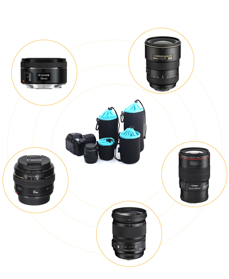 相机镜头套加绒防压减震保护套镜头筒四件套加厚镜头包加绒镜头套