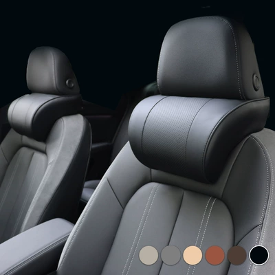 Car Headrest, Lumbar Support, Leather Neck Pillow, Car Headrest Cushion, Car Decorative Supplies, Memory Foam Large Headrest (Headrest) - premium-black-memory-foam